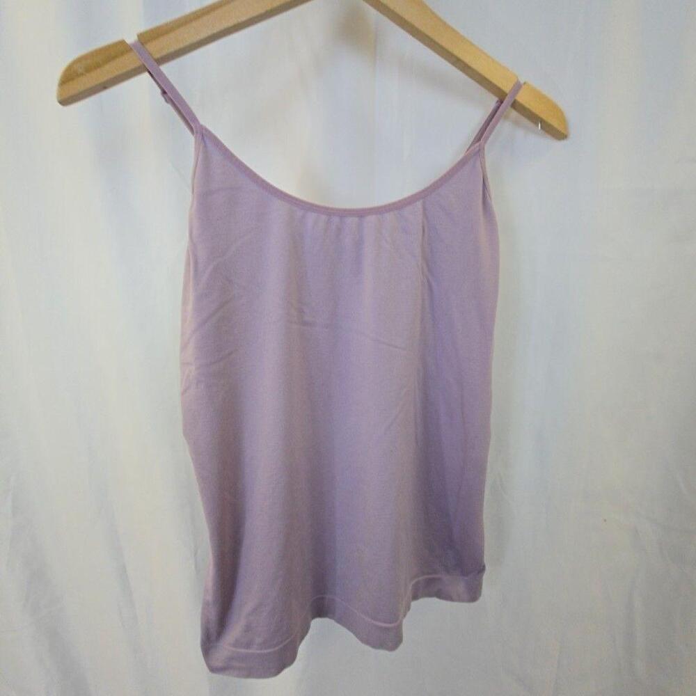 Covington Tank Top Womens Petite L/XL Purple Microfiber Camisole Stretch Strappy